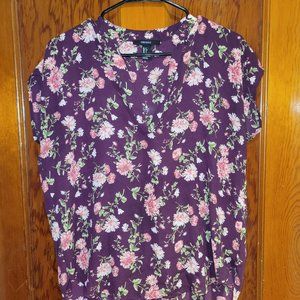 Forever 21 Burgundy Floral Blouse S